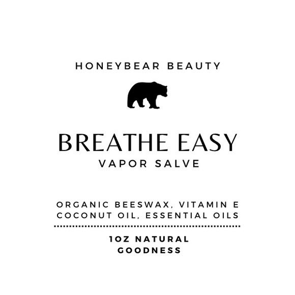 Hand Crafted Other - HoneyBear Beauty Breathe Easy Vapor Salve - Natural Congestion & Sinus Relief